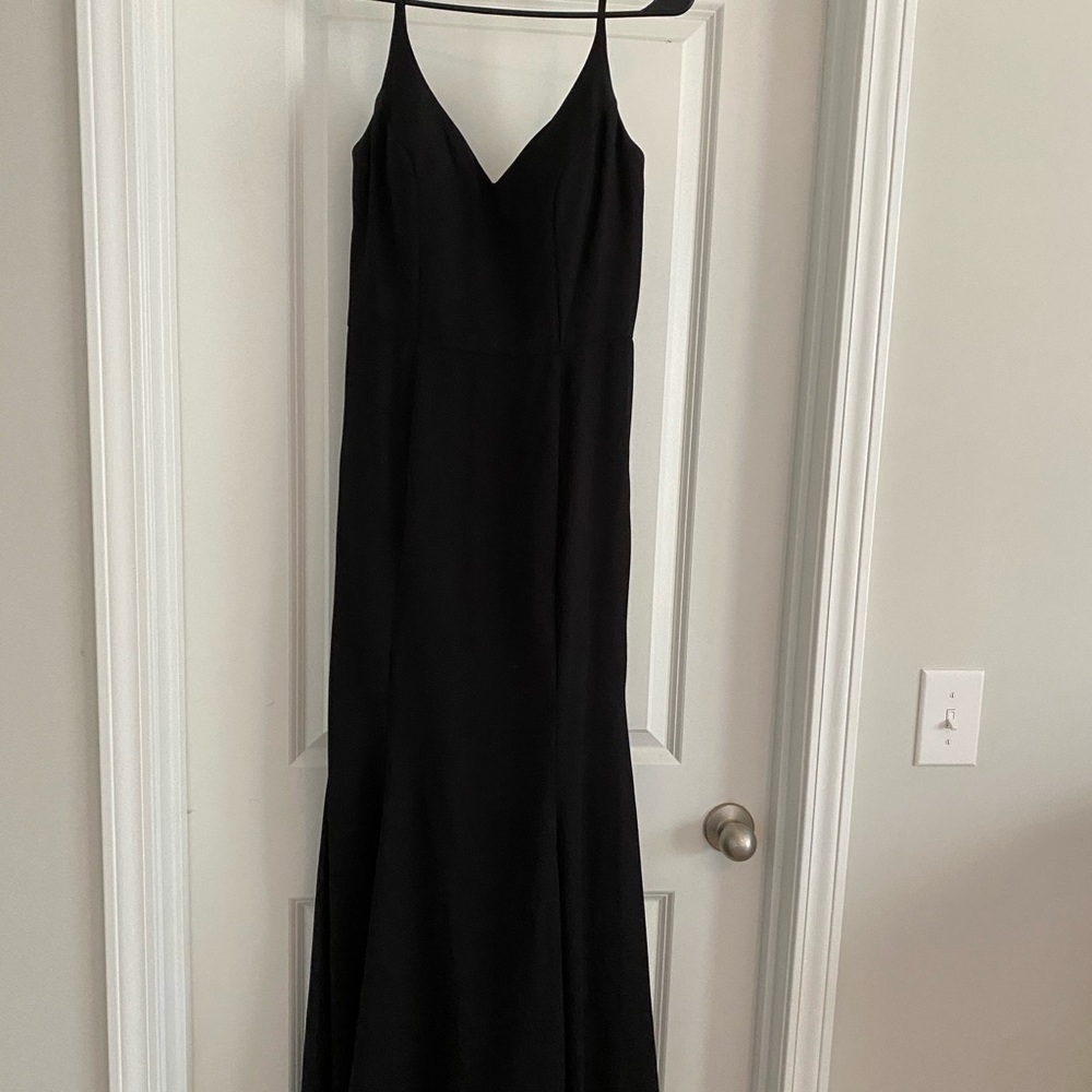 Black bridesmaid dress.